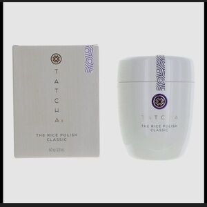 Tatcha Rice Polish Classic in Elegant White with Purple Detail